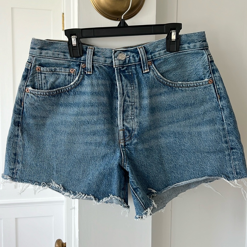 Agolde Classic Light Blue Denim Jean Shorts